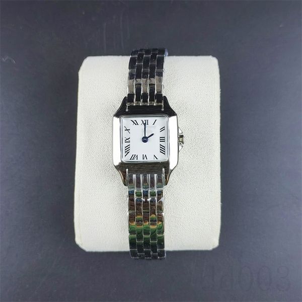 Relógio de designer feminino tamanho pequeno relógio quadrado para homens quartzo mostrador branco moda orologi à prova d'água lindo relógio de luxo pulseira de aço inoxidável SB002 C23