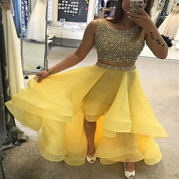 2018 novo design duas peças hi-ho curto mini colher vestido de baile popular dama de honra vestido de festa vestido de baile250R