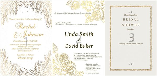 Biglietti d'auguri Biglietti d'invito personalizzati stampa modelli di inviti di nozze design personalizzato 50 pezzi 230720