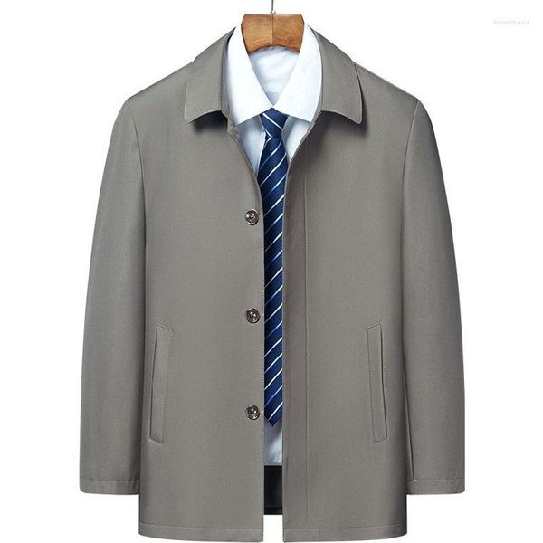 Männer Jacken 2023 Sommer Top Qualität Frühling Trenchcoat Einfarbig Mid-länge Casual Business Revers Windschutz Jacke Herren mäntel