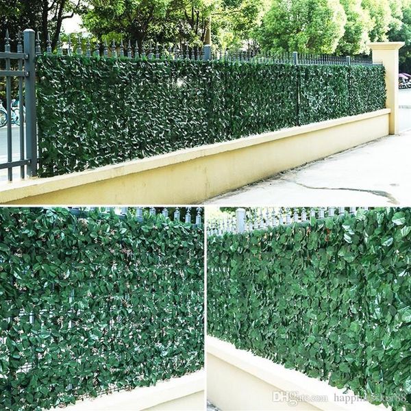 Nuovo 3M Plastica Piante Artificiali Recinzione Decorazione Giardino Cortile per la Casa Parete Paesaggistica Sfondo Verde Decor Foglia Artificiale Ramo N2604