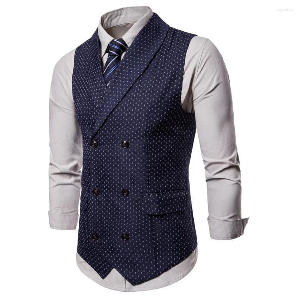 Gilet da uomo Moda versatile Abito da uomo Gilet Dot Gilet doppiopetto Cravatte Set Accessori da sposa casual formale Commercio all'ingrosso