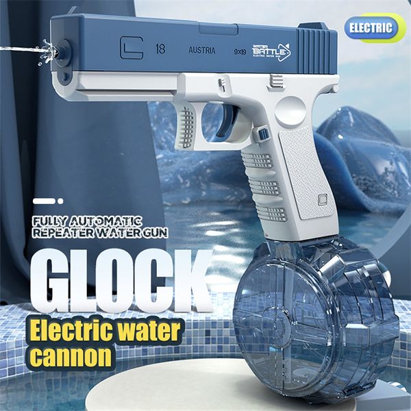 Sand Play Water Fun Electric Water Guns Glock Pistol Shooting Toy Alta pressão Forte Carregamento Automático Summer Water Spray Blasters Brinquedos para Crianças 230721