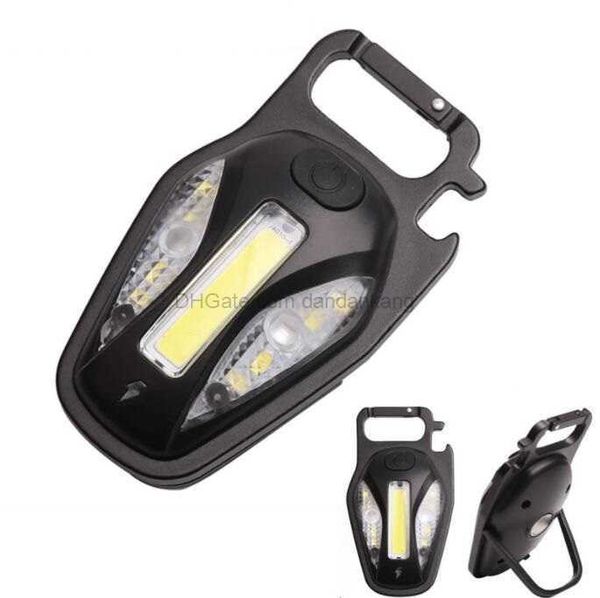 USB wiederaufladbare Laterne, tragbare Taschen-COB-Taschenlampe, Schlüsselanhänger, Lampe, Licht mit Magnet, Karabinerhaken, Flaschenöffner für Outdoor-Camping, Wandern, Camping-Beleuchtung