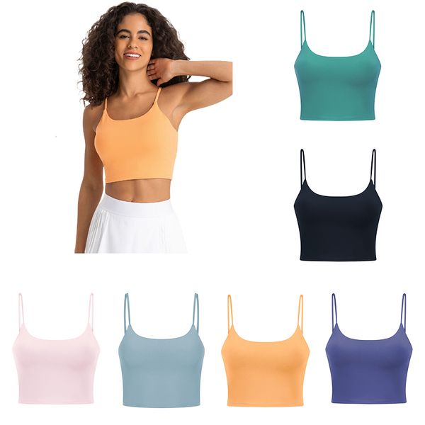 Lu-22 Yoga Bra alinhado Tanque Mulheres sólidas Mulheres Slim Fit Sports Bra Fitness Vole