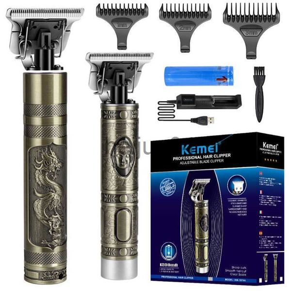 Máquina de cortar cabelo KM1974 Máquina de cortar cabelo profissional Barbeiro Aparador de cabelo para homem Retro Buddha Cordless Edge Corte de cabelo elétrico hine x0728