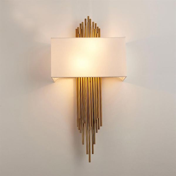 Lampada da parete moderna nordica in oro Applique a led Applique da parete di lusso per soggiorno Camera da letto Bagno Apparecchio di illuminazione per interni per la casa Decor273S