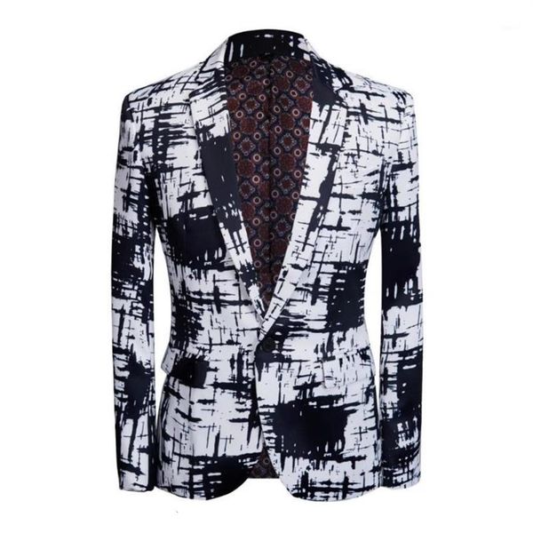 CarFFiv 2019 Anzug mit flachem Revers, schwarz-weiß, Freizeitkleidung, Business-Kleidung, Partykleid, schlanker Blazer1251H