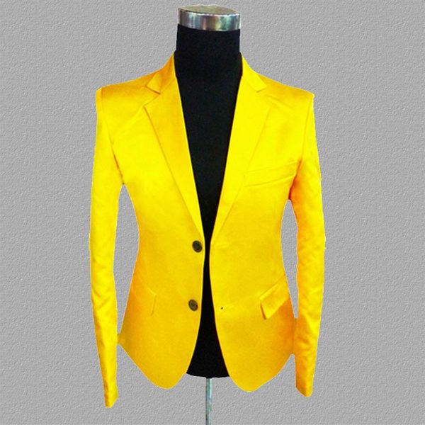 yellow blazer men suits designs jacket mens stage costumes for singers clothes dance star style dress punk rock masculino homme223C
