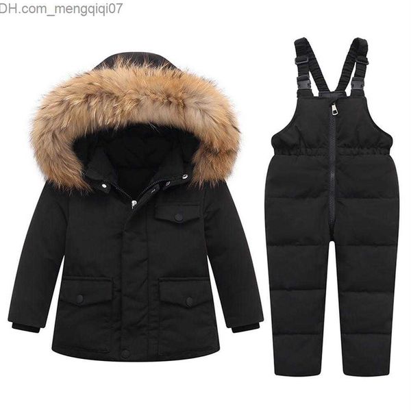 Abajo Abrigo Niños Ropa de invierno Conjunto Niña Niño Chaquetas Niños Trajes de nieve Pato Abajo Parka Abrigo Prendas de abrigo Cálido Mono de bebé Mono 1913 Z230721