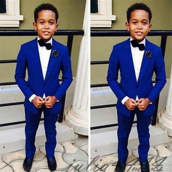 Designers Royal Blue Abiti per bambini per occasioni di festa 2 pezzi abiti da sposa per ragazzo set Abbigliamento per bambini Abiti Blazer bl320t