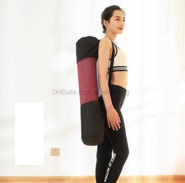 10mm Portable Yoga Mat Drawing Bag Carrier Mesh Center Yoga Sport Zaino Colore nero 30x70cm Spedizione gratuita