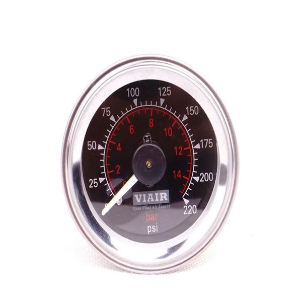 manômetro de agulha dupla viair 0220psi agulha dupla barômetro de rosto branco pressão de ar pressão do air bag 217x