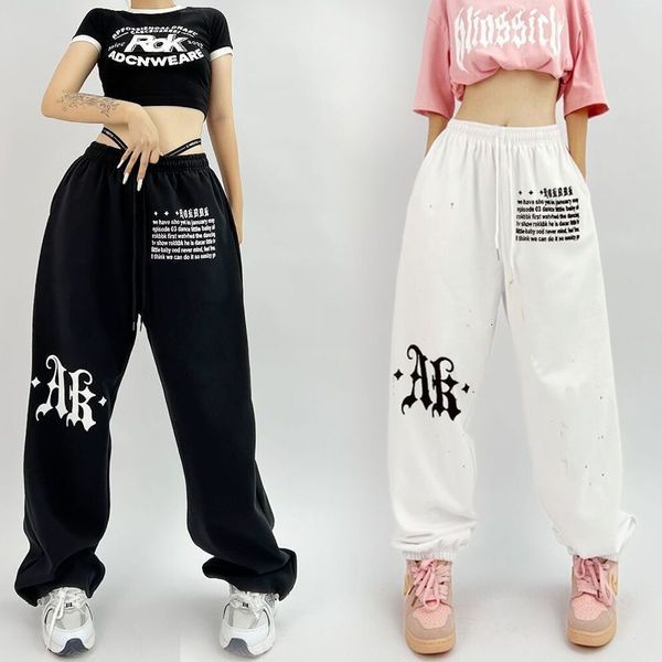Calças femininas Capris Vintage Y2K Track Pants Women Harajuku Hip Hop Streetwear Gótico Letter Print Jogging Sweatpants Oversize Hippie Sports Calças 230720