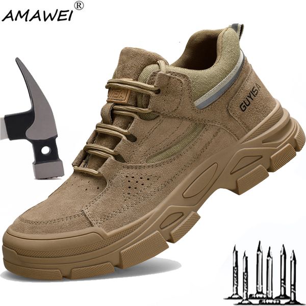 Scarpe antinfortunistiche AMAWEI Scarpe da lavoro comode antinfortunistiche Donna e uomo Outdoor Puntale in acciaio Resistente all'usura Anti frantumazione Antiscivolo Stivali antiforatura 230720