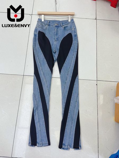 Jeans feminino LUXE Girl Denim Fit Versátil Street Motorcycle Jeans Stretch Women Summer 230720