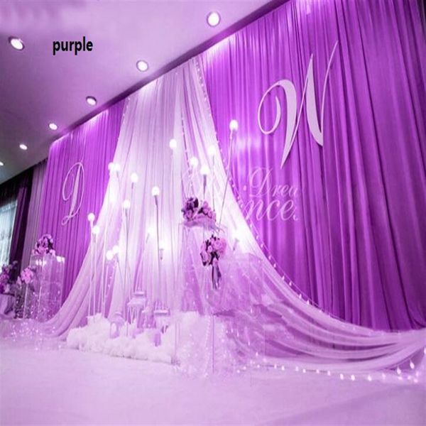 Hochzeit Party Bühne Hintergrund Tropfen Feier Hintergrund Satin Vorhang drapieren Säule Decke Hintergrund Hochzeit Dekoration Schleier WT305u