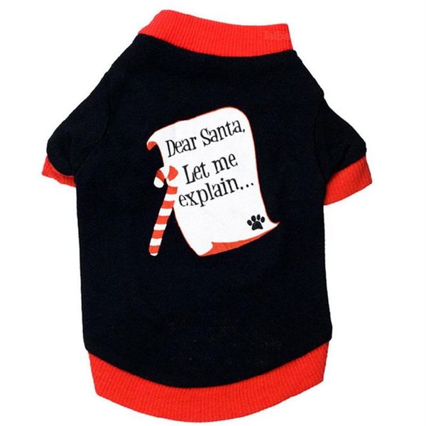 T-shirt per vestiti per cani chihuahua Cappotto per animali domestici per lettera di natale Caro babbo natale fammi spiegare cappotto per cani per cani di taglia media288j