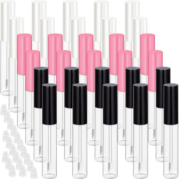 20 Stück 10 ml Lipgloss-Röhre, leere nachfüllbare Lippenflasche, transparenter Kunststoff-Glanzbehälter, wiederverwendbare Lippenstiftflasche232q