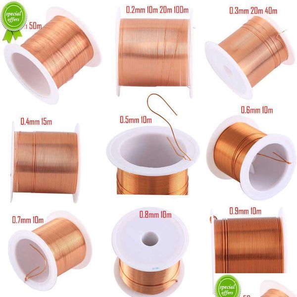 Outros Eletrodomésticos Novo Fio de Cobre Bobina 0,1Mm 0,2Mm 0,M 0,4Mm 0,5Mm 0,6Mm 0,7Mm 0,8Mm 1,20Mm Fio Ímã Enrolamento Esmaltado Gota Del Dh3Aw