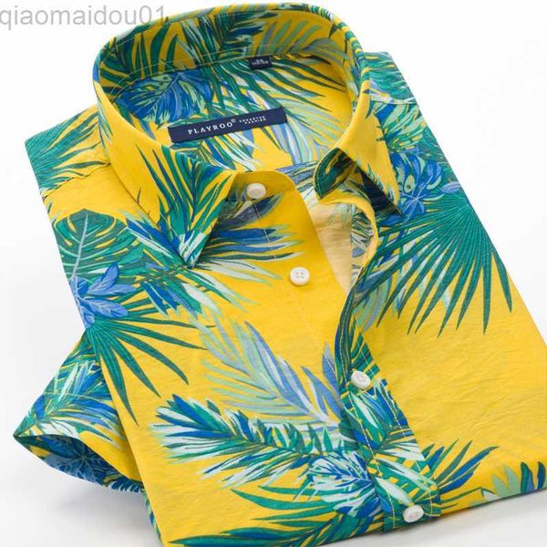 Camicie casual da uomo Camicia hawaiana a manica corta da uomo camicia ad asciugatura rapida più grande taglia asiatica estate 2023 spiaggia casual e floreale XXL-10XL per uomo L230721