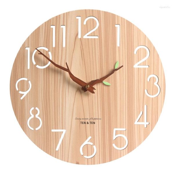 Настенные часы северный стиль волоконноборные часы творческий немой ветвь указатель висят часы гостиная дома украшение
