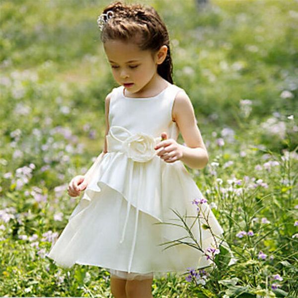 Neue Blumenmädchenkleider Party Festzug Kommunionkleid für kleine Mädchen Kinder Kinder Prinzessin Kleid für Hochzeit257o