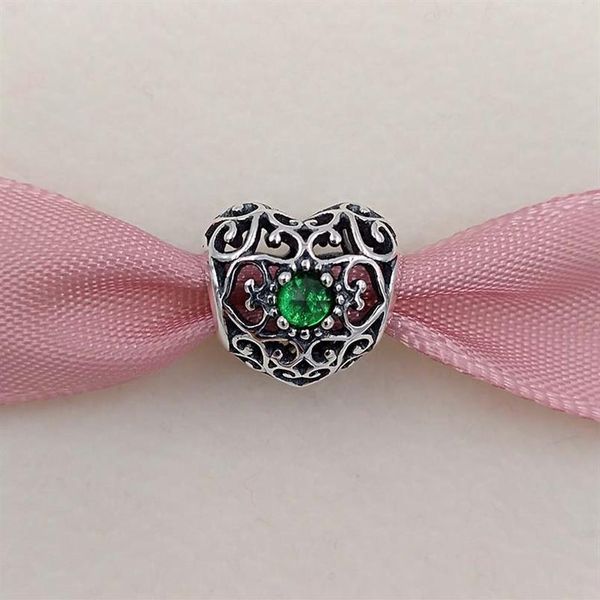 Andy Jewel May Signature Heart Birthstone Charm 925 Sterling Silver Beads Fit European Pandora Style Jewelry Bracelets 791784NRG 244s