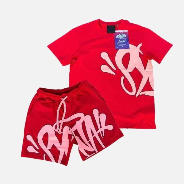 Syna World Thirt Set Mens Tshirts Short Red Grey Blue Pink Designer Streetwear Entrance Icnonic Rope TEE S-XL EE