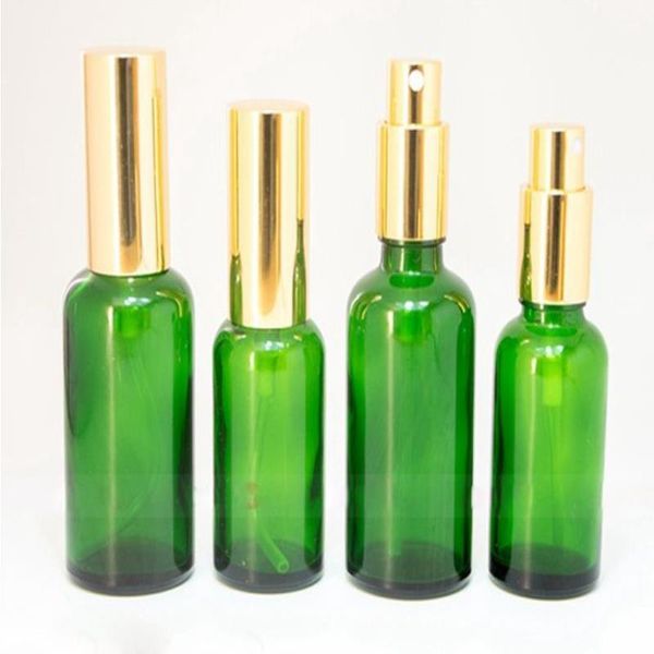 Altın Gümüş Siyah Pompa Püskürtücü 30ml 50ml Yeşil Sprey Şişeler Cam Kozmetik Parfüm Konteyneri Satışta FJBAC
