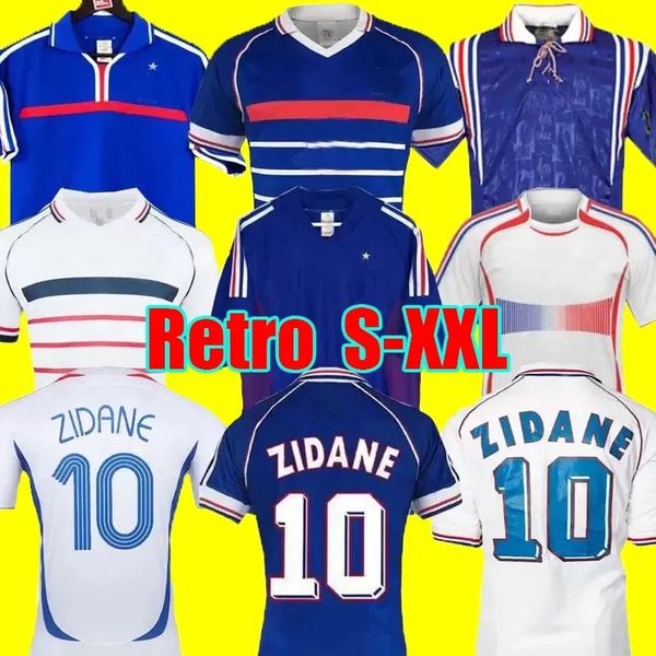 1998 Maglie da calcio retrò France France 1982 84 86 88 90 96 98 00 02 04 06 Zidane Henry Maillot de Foot Pogba Shirt calcis