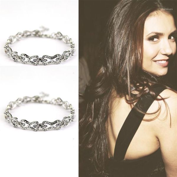 The Vampire Diaries Klaus Caroline Forbes strass Crystal Bow Shine braccialetto di fascino Fashion Jewelry1272a