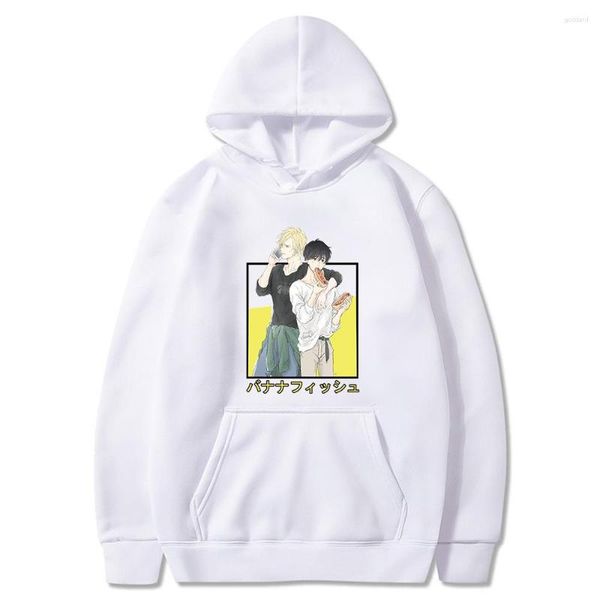 Herren Hoodies Banana Fish Anime Hoodie Classic Manga Print Kapuzen Herren/Damen Harajuku Pullover Sweatshirt