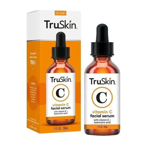 30ml Truskin Sérum Facial Vitamina C Hidrata a Pele Aumenta Visivelmente a Radiância Cuidados com a Pele do Rosto Removedor de Manchas Escuras Cosméticos