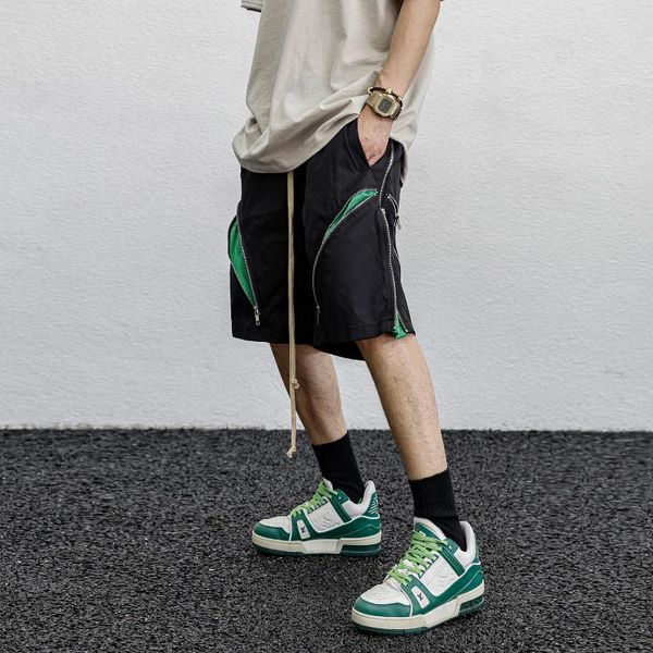 Pantaloncini da uomo Original Trendy Zipper Split Funzionale Jogging Per Streetwear Vibe Pantaloni sportivi con coulisse Maglia oversize