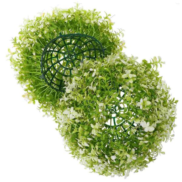 Dekorative Blumen Decke Künstliche Pflanzen Ball Indoor Topiary Gefälschte Gras Verzierung Kunststoff Faux Buchsbaum Outdoor Bälle Anhänger