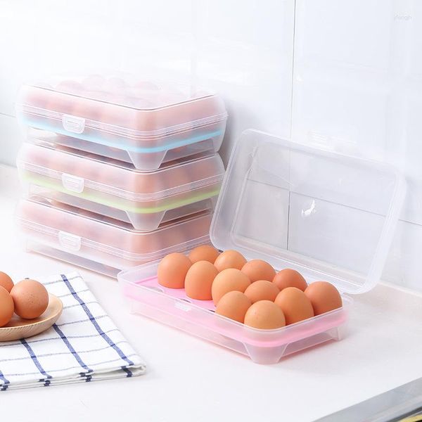 Garrafas de armazenamento Caixa de ovos Bandeja com tampa Gaveta Estojos de PP Compartimento de geladeira Suporte de rack