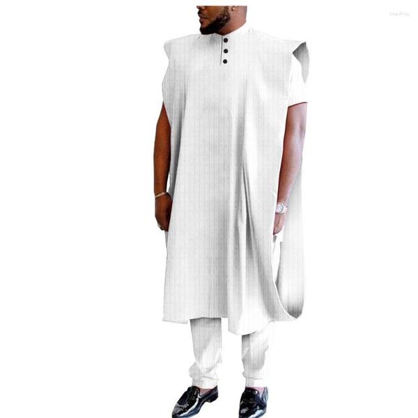 Roupas étnicas Homens Africanos Agbada Roupas Para Casamento Traje Tradicional Traje Formal Bazin Riche Dashiki Camisa Calça Robe Terno