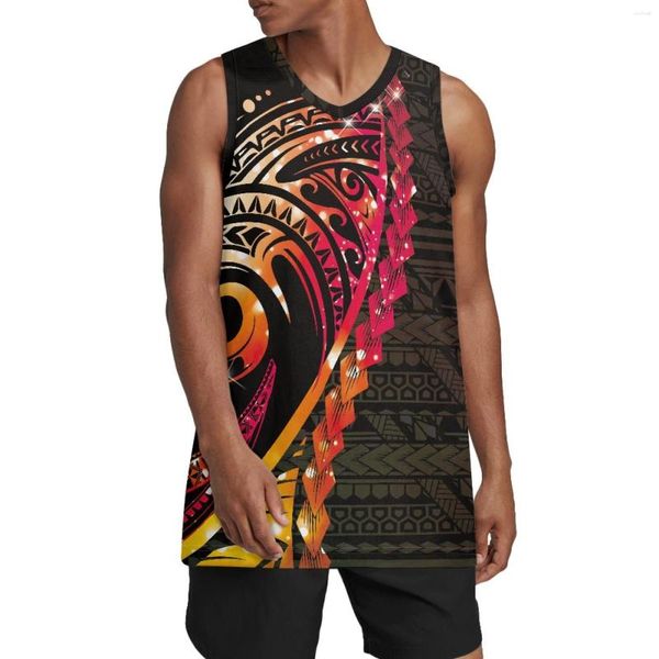 Regata masculina Polinésia Tribal Samoa Totem Tatuagem Samoa Impressões BadBoy Smalls Camisa de Basquete Hip Hop Roupas Para Festa S-XXXXL