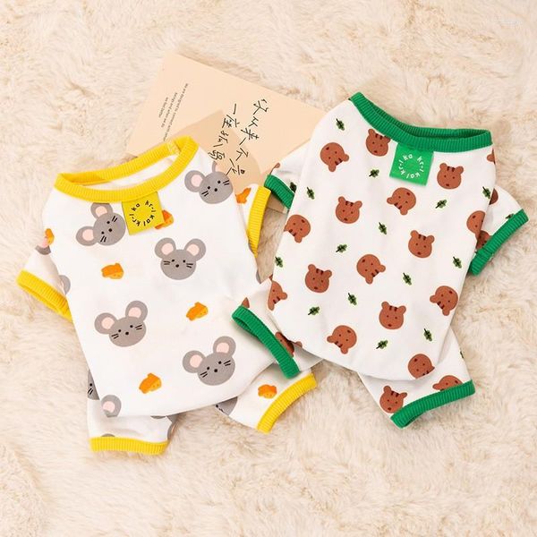 Hundebekleidung Cartoon Bär Maus Haustier Kleidung Kawaii Overalls für Hunde Kleidung Kleine süße Spleißen Frühling Sommer Junge Mädchen Produkte