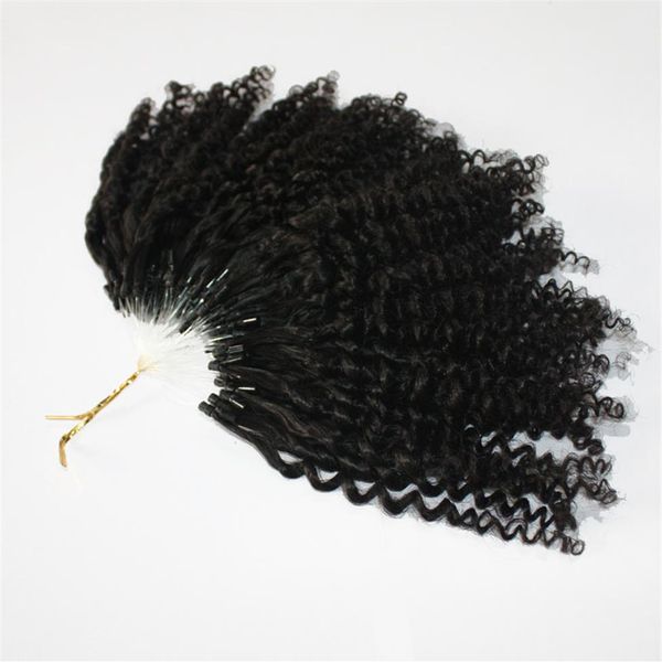 Micro Ring Hair Extensions com certificado CE 400s Lote Kinky Curly Loop RED 99J Yellow Natural Color 183G
