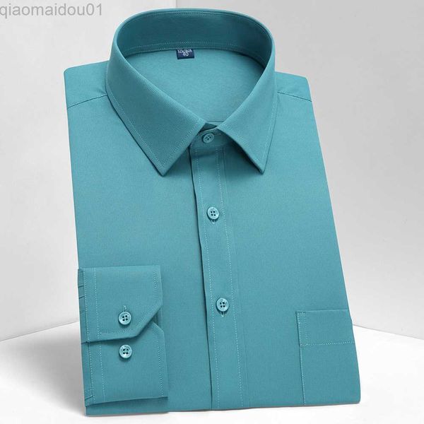 Мужские повседневные рубашки мужские классические с длинным рукавом рубашки Formal Business Social Social Basic Design White Work Office Casual Рубашка L230721