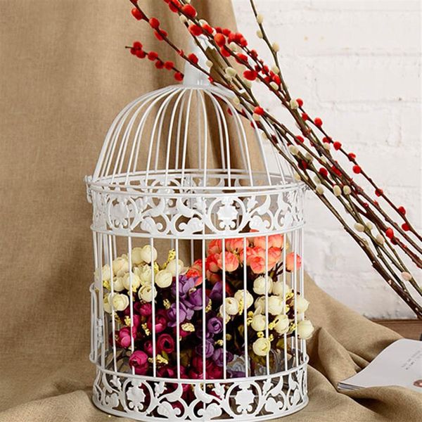 Gabbia per uccelli decorativa bianca classica intera per la decorazione in ferro per uccelli in gabbia di metallo per matrimoni Birdcage2883