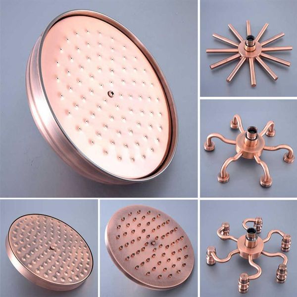 8 pouces Antique Vintage Cuivre Rouge Rond Salle De Bains Pluie Pommeau De Douche Maison Salle De Bains Produit Standard 1 2 zsh257 H0911261e