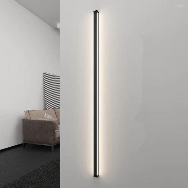 Luminária de parede moderna minimalista longa luz LED montada em ambiente interno para sala de estar acessórios de decoração para casa