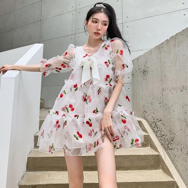 Abiti casual 2023 Summer Dress Temperament High End Embroidery Mesh Fashion Versatile Slim