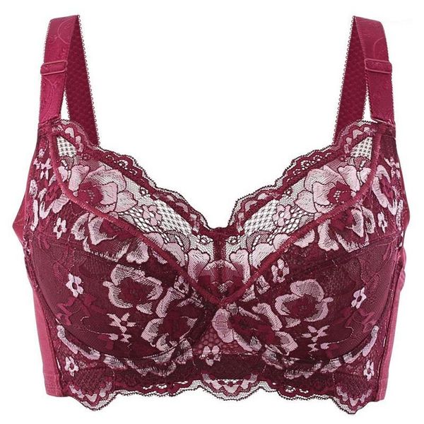 Sutiãs 34 36 38 40 42 44 46 48 B C D E F G H BAICLOTHING Tamanho Grande Feminino Cobertura Total Sutiã com Aro Renda Bordado Floral Lingerie269I