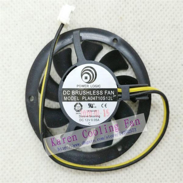 Novo Original Power Logic PLA04710S12L 12V 0 05A pitch 2MM de diâmetro 37MM Placa de vídeo refrigerando fan259i