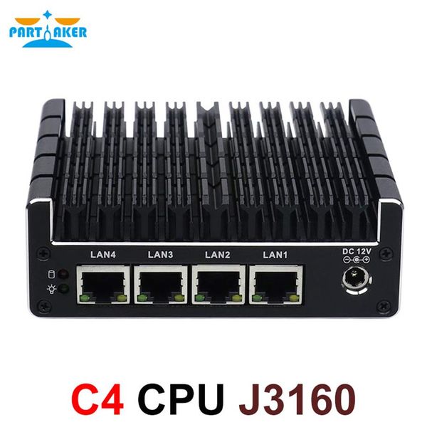 Partaker Yeni Nuc Mini PC Celeron J3160 Quad Core 4 Intel I210AT NIC X86 Bilgisayar Yumuşak Yönlendirici Linux Sunucusu Desteği PFSense AES-Ni220i