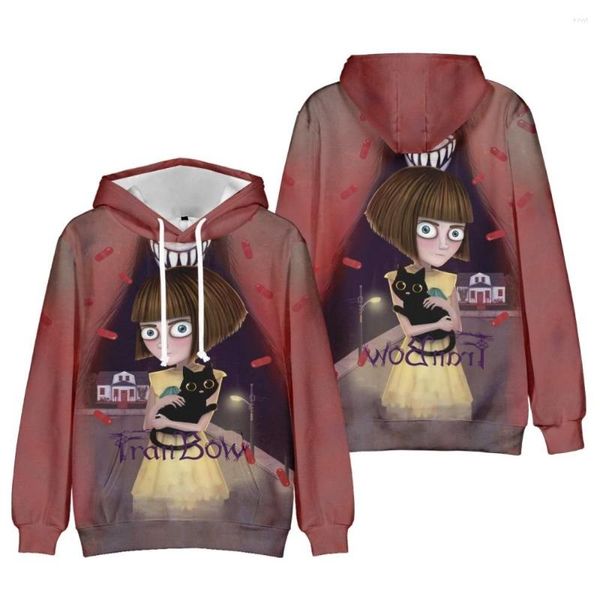 Erkek Hoodies Fran Bow3d Baskı Sonbahar Tatil Tutkulu Erkekler/Kadın Günlük Sokak Giyim Kawaii Stil Kapşonlu